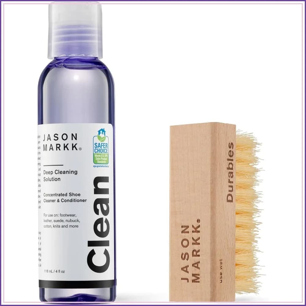 Shoe Cleaner Kit - Deep Cleaning Solution & Brush, Safe for Leather, Rubber, Sneakers, 4oz