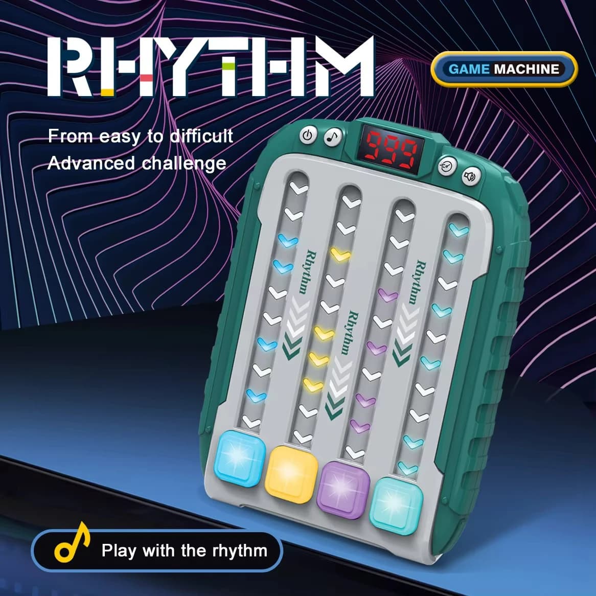 Musica elettronica Puzzle Macchina da gioco Tasche Montessori Giocattolo da viaggio Light Up Educativo Gioco da tavolo a spinta rapida sensoriale