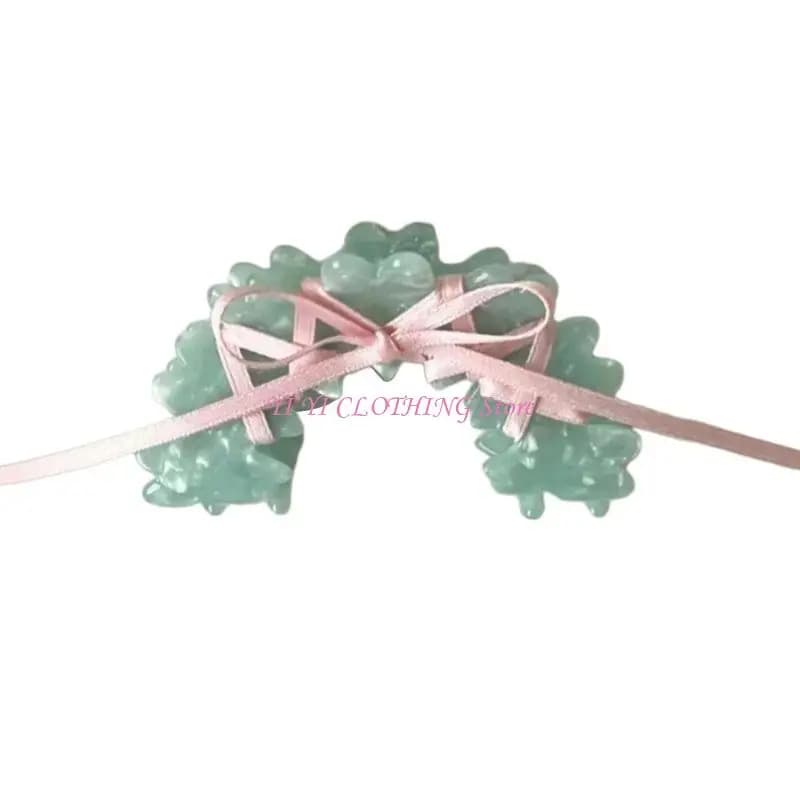N5KF Fashionable Acrylic Hair Clip Ribbon Tie Bowknot Acetate Claw Accessory for Women Girls Durable Acetate Barrettes