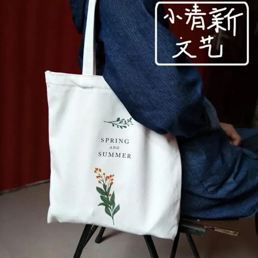 Borsa a Tracolla Casual da Donna in Tela con Stampa Floreale, Borsa per la Spesa in Cotone, Borsa a Mano da Donna, Shopper Grande Riutilizzabile Ecologica