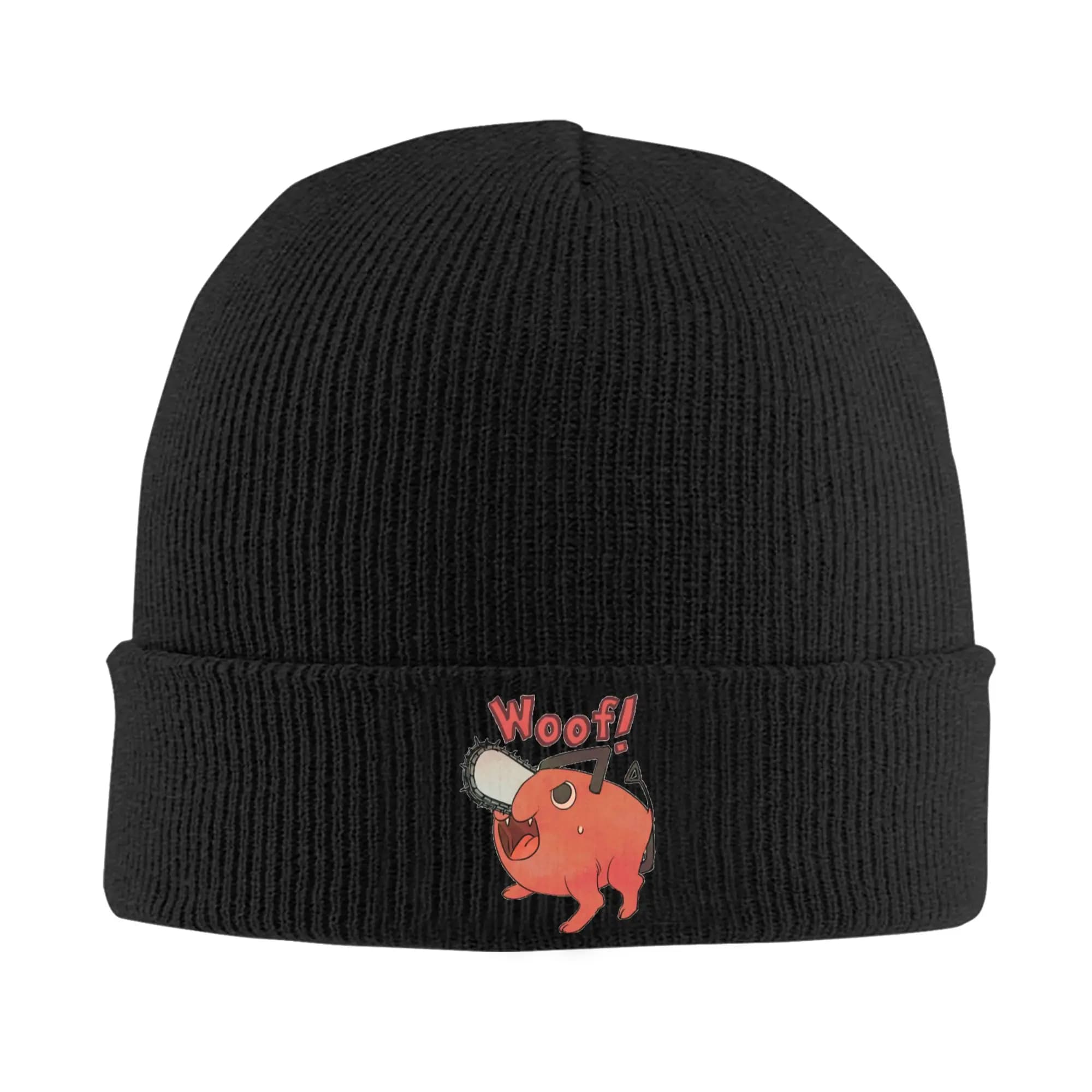 Pochita Woof Chainsaw Man Devil Knitted Caps Women's Men's Beanie Winter Hat Acrylic Warm Melon Cap