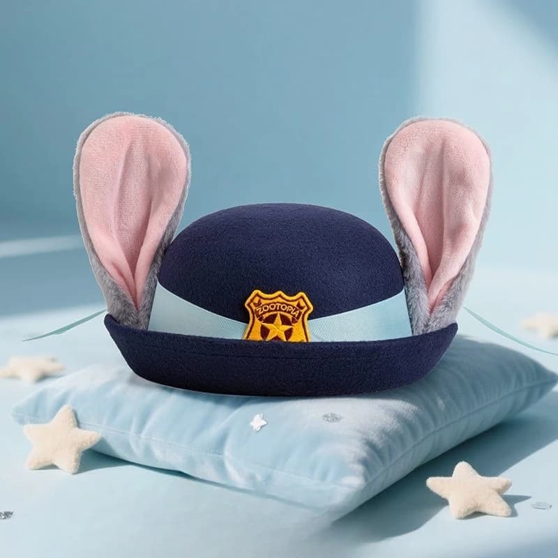 Cappello in Peluche di Judy Hopps, Stile Ispirato a Zootopia, Traspirante e Morbido, Regolabile, Protezione Solare per Esterni, Regalo di Compleanno