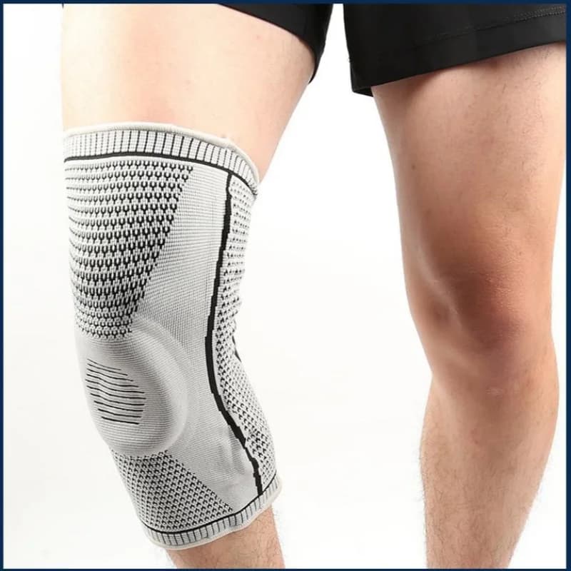 Ginocchiere in Nylon e Silicone per Uomo, Supporto Professionale per Ginocchio per Basket, Corsa, Fitness, Fascia Traspirante per Ginocchio