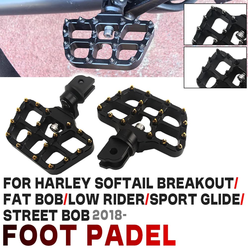 Per Harley Softail Breakout Fat Bob Sport Glide FLSB Street Bob Low Rider Moto Pedane Anteriori Regolabili Pedane Pedale