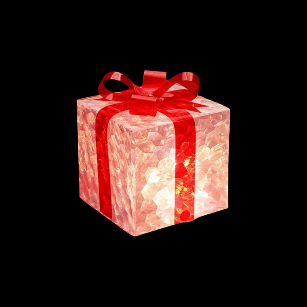 With Bow Christmas Gift Boxes LED String Lights Bow-Tie Decor Glowing Box Decoration Fairy String Lights Pre-Lit Design