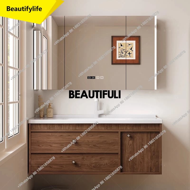 a17 Divisori in legno Armadietto da bagno Cassettiere Trucco Armadio moderno Specchio Cassetti per WC Archivadores Mobili alla moda