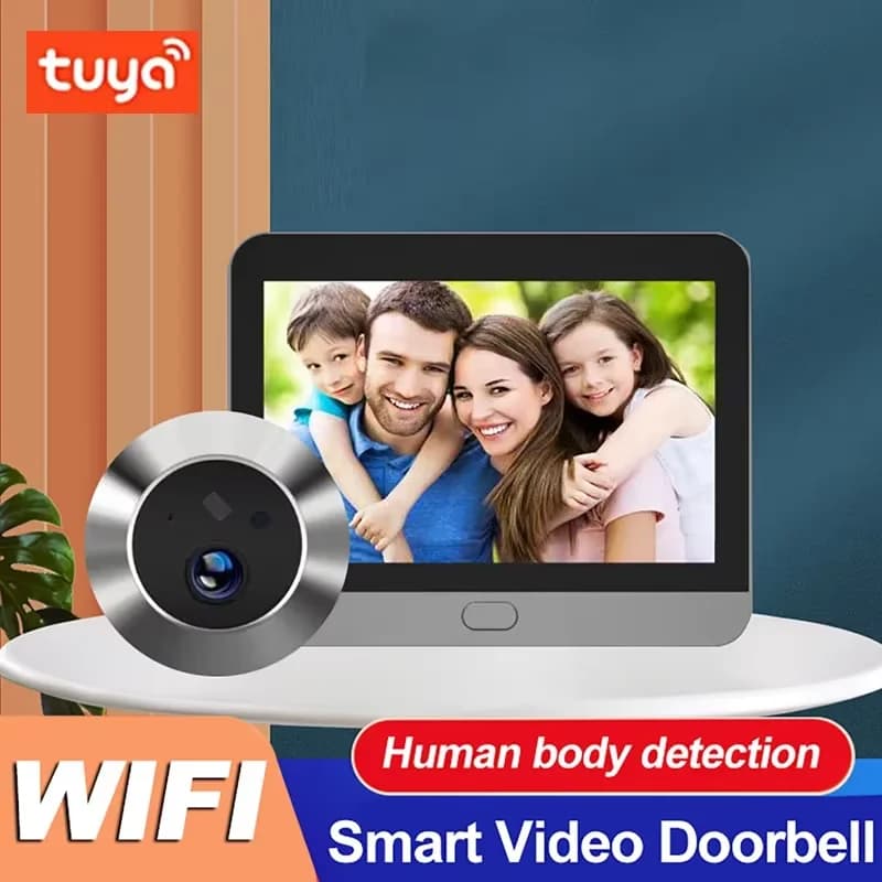 4.3 pollici 1080P Smart Tuya WiFi Video campanello occhio spioncino telecamera PIR rilevamento del movimento audio bidirezionale visore digitale per porta
