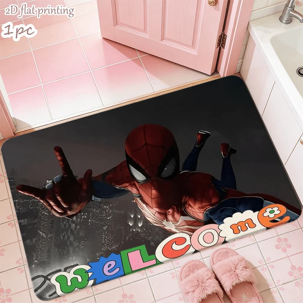 Marvel Door Mat Spider for Man Balcony Wear Resistant Dust Proof Mat Machine Washable Entryway Rug Ideal for Patio and Balcon