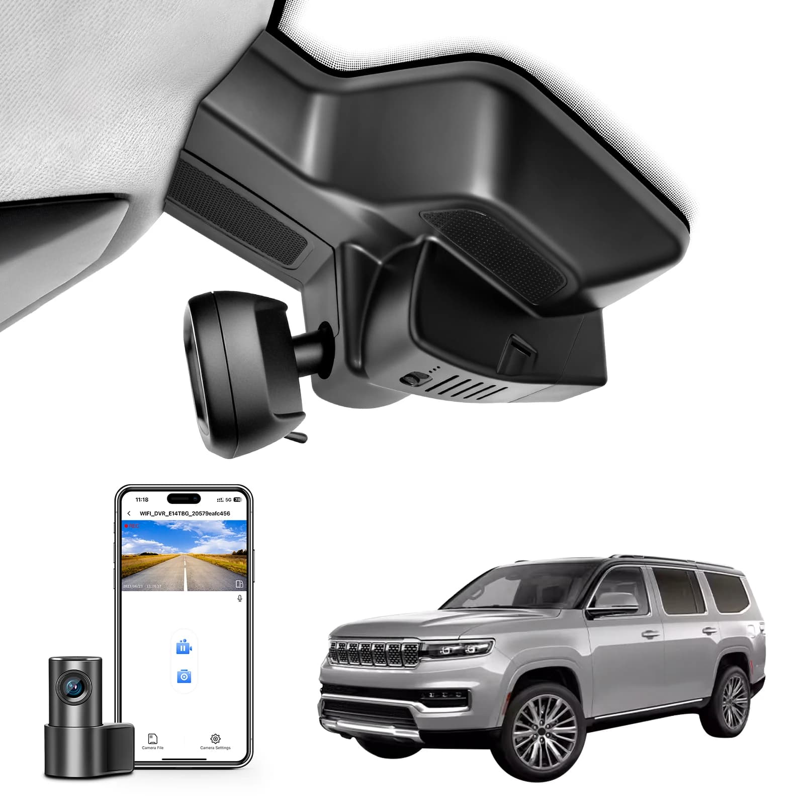 4K Dash Cam Custom Jeep Grand Wagoneer L 2022-2026 Car Camera HD Recorder Night Vision WiFi APP GPS DashCam 64GB 128GB card