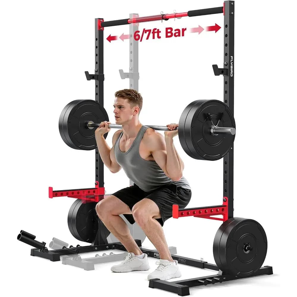 LYBIRD SR1 Squat Rack with Pull-Up Bar, Adjustable Multi-unctional Power Rack, Inner Width Squat Rack Stand Suitable or 6T,7T Ba