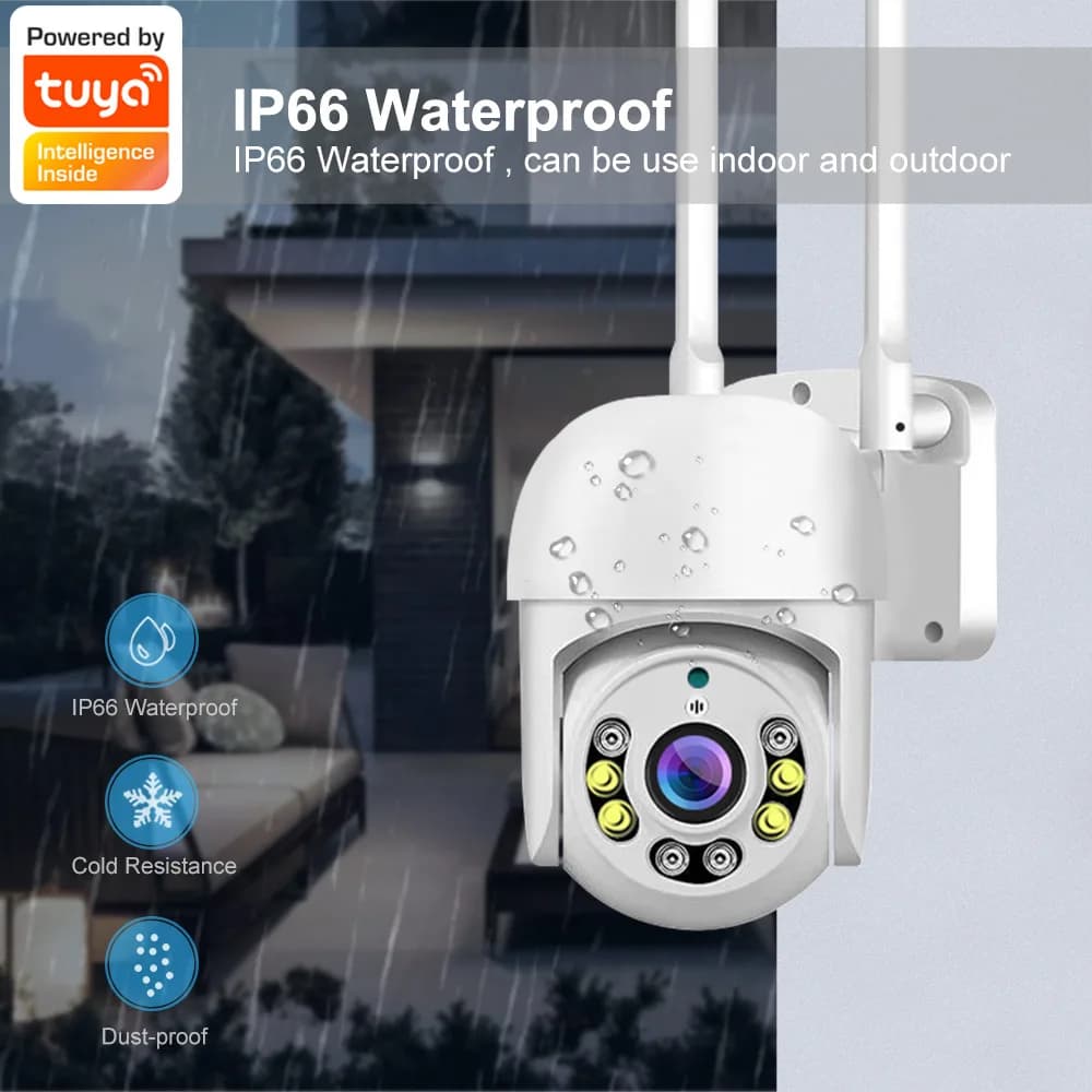 2MP 1080P Tuya APP Rilevazione di movimento a colori WIFI PTZ Telecamera dome IP AI Umanoide Sicurezza domestica CCTV Citofono Baby Monitor
