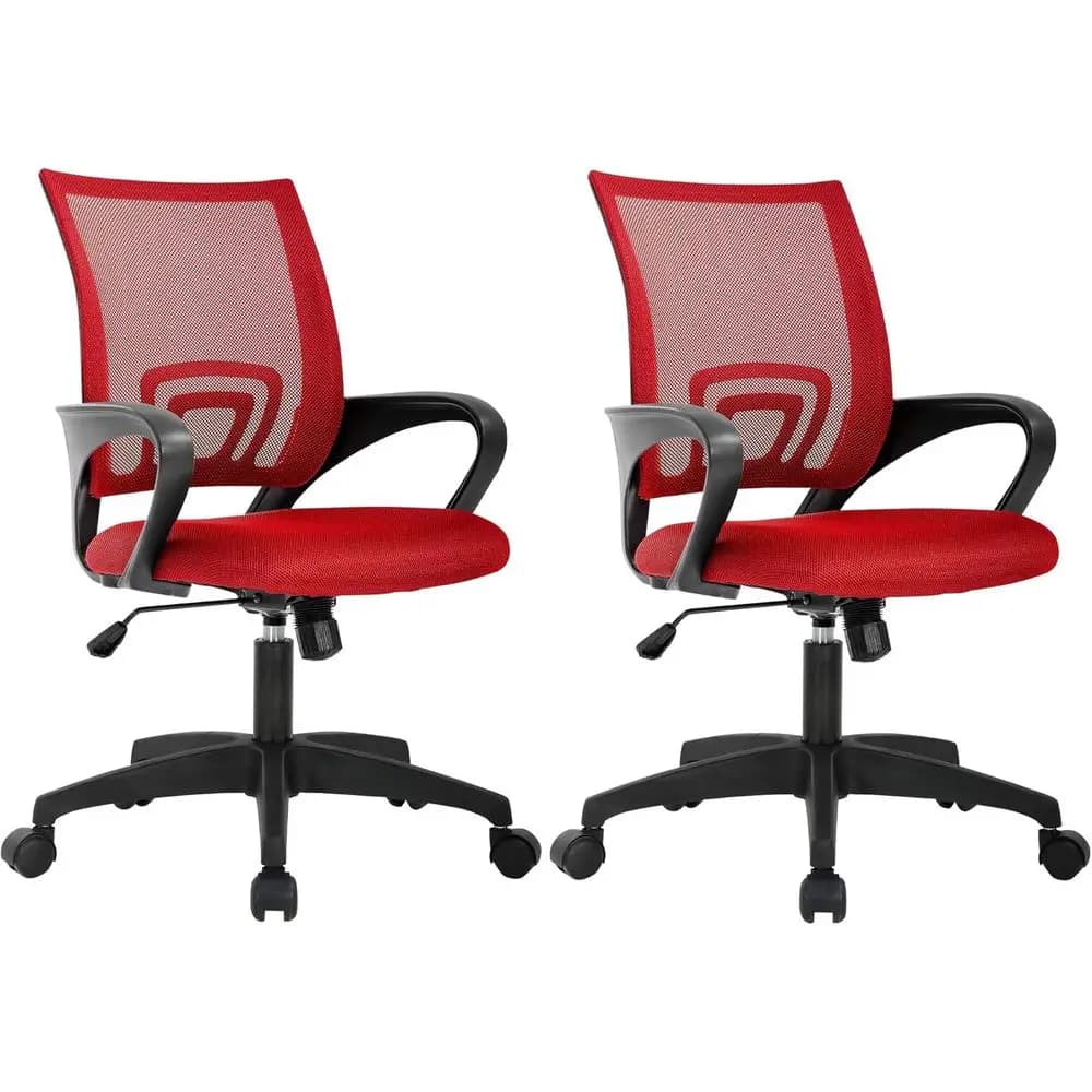 Sedia da Ufficio Ergonomica per Casa, Sedia da Scrivania in Rete con Supporto Lombare, Braccioli, Girevole, Regolabile, con Rotelle