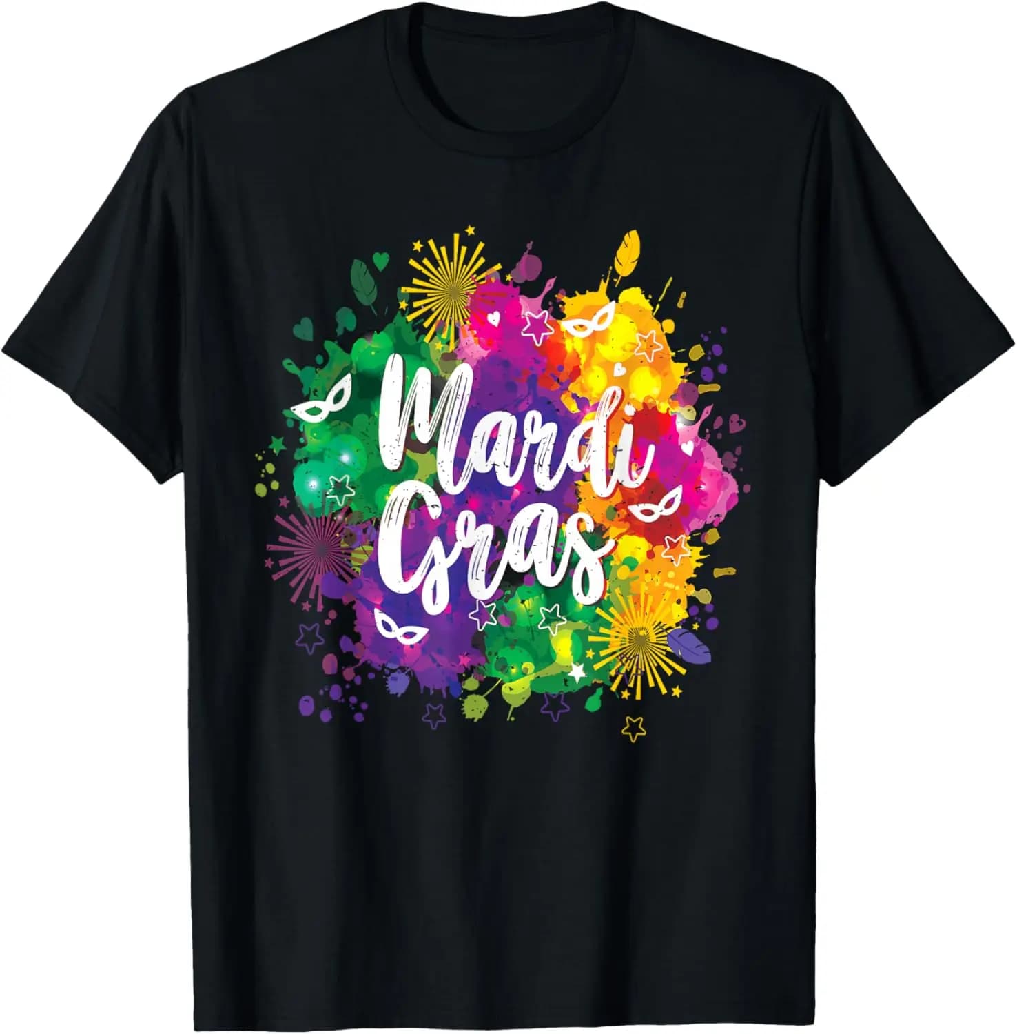 Mardi Gras Fat Tuesday New Orleans Mobile Carnival Parade Unisex-Adults T-Shirt, Black, Small, Short Sleeve Summer Short-Sleeved