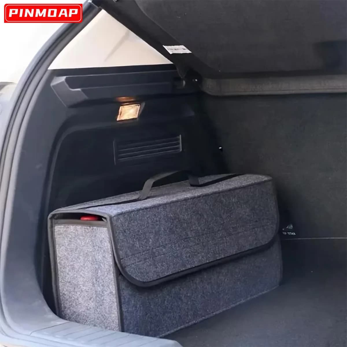 Scatola in feltro per auto Scatola portaoggetti comoda pieghevole Scatola portaoggetti per bagagliaio per auto Organizzatore di immagazzinaggio per attrezzi da viaggio Borsa in materiale spesso grigio