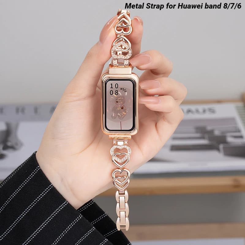 Cinturino in metallo per cinturino Huawei 10/9/8 Cinturino sportivo in acciaio inossidabile per cinturino Huawei band 7 Correa Bracciale donna Smartwatch da polso