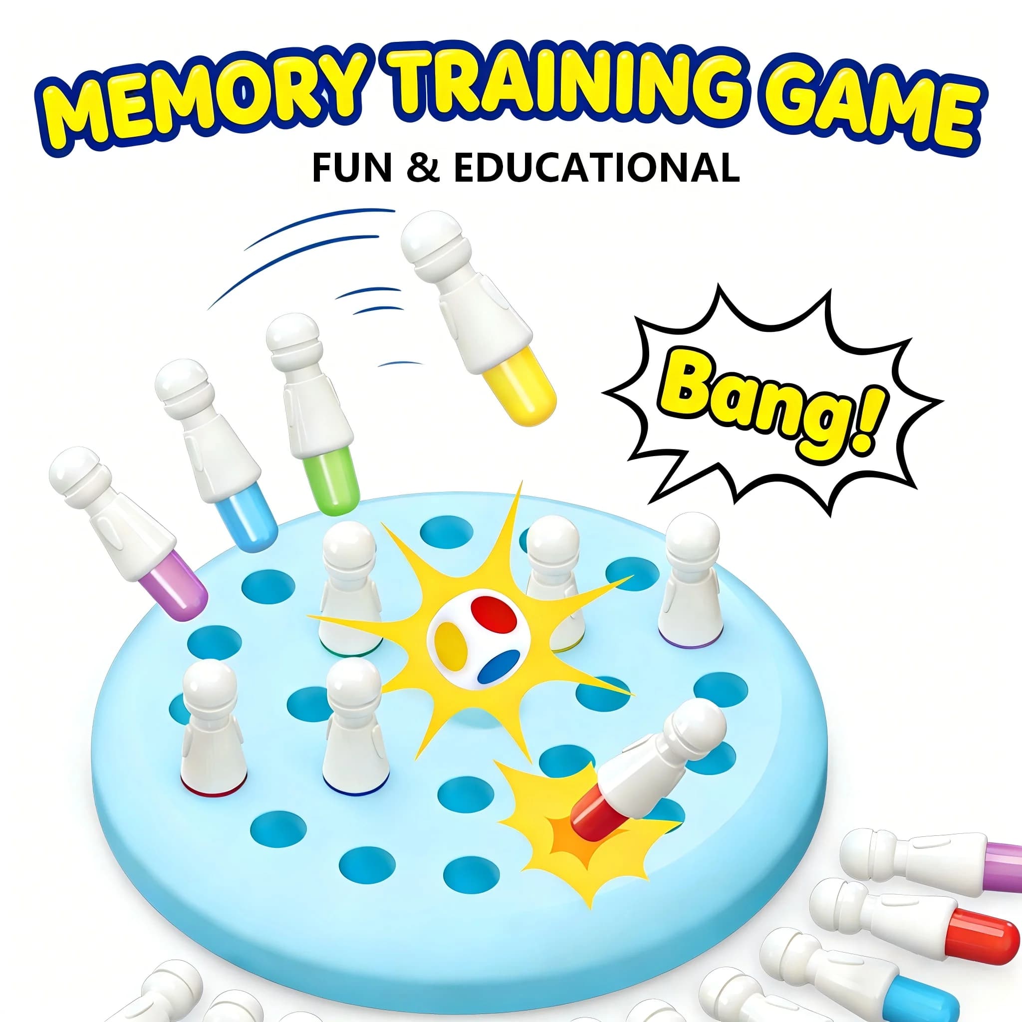 Memory Chess, Gioco di Memoria per Abbinare i Colori, Bastoncini Colorati per il Gioco della Memoria, Giocattoli Educativi per Bambini dai 3 Anni in su
