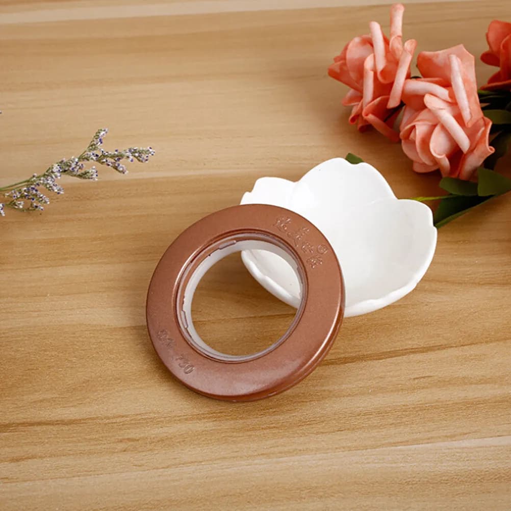 85Pcs Curtain Rings Plastic Strong Electroplate Finish Perfect for Bedroom Shower Curtain Drape Home Decoration Coffee