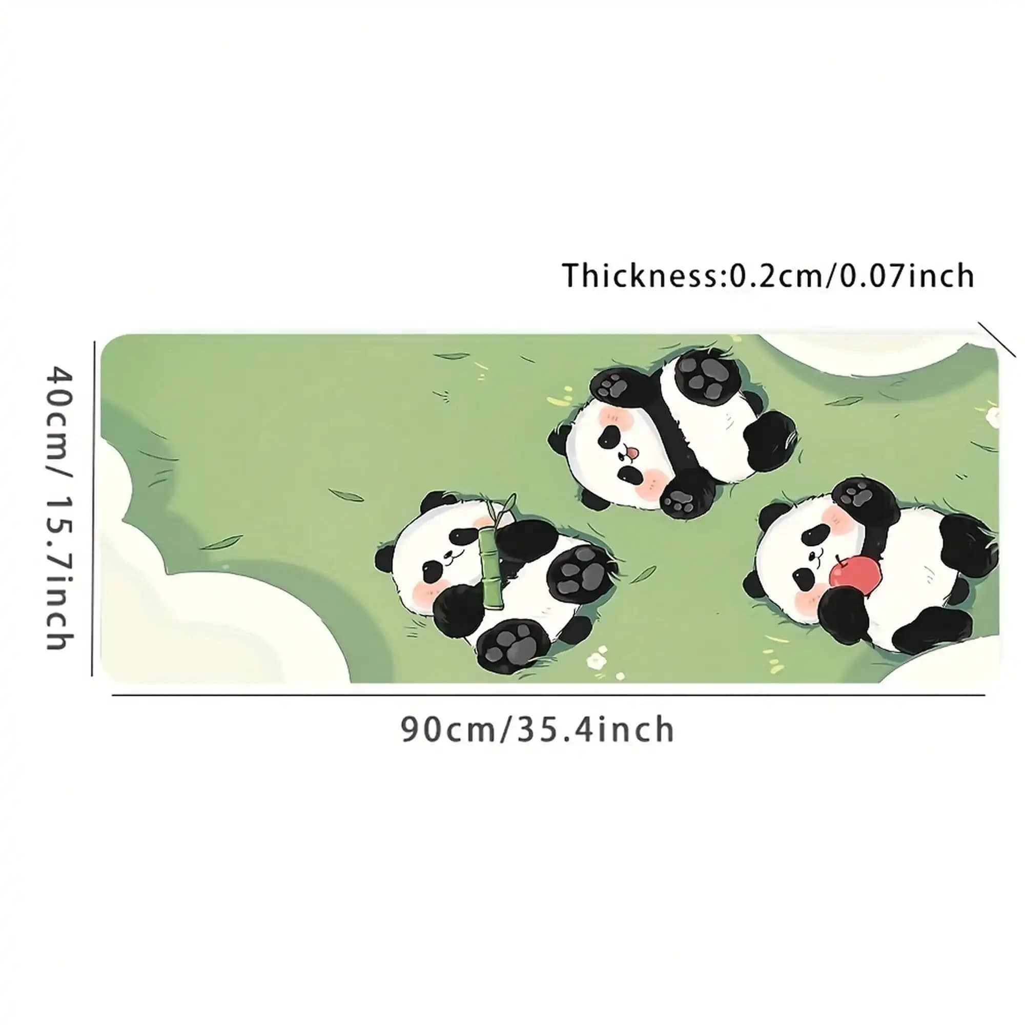 Tappetino per mouse a forma di panda extra lungo - Grande tappetino da scrivania, con bordi cuciti, base in gomma antiscivolo, compatibile con tastiere e mouse da gioco, affascinante design a forma di panda. Accessori per scrivania da ufficio, decorazioni per ufficio, tappetino da scrivania, forniture per ufficio per scrivania da donna.