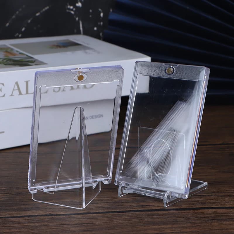 1 set di buste per carte, carte da gioco TopLoaders, giocattolo in plastica dura, caricatori superiori per protezioni, regalo di archiviazione commerciale
