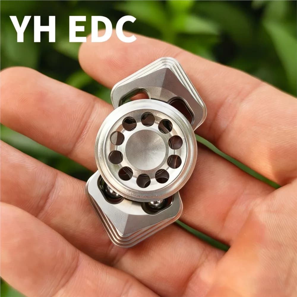 YH EDC Seppie Fidget Spinner a due pale Handling Feel Fidget Spinner in acciaio inossidabile Fidget Toys per adulti