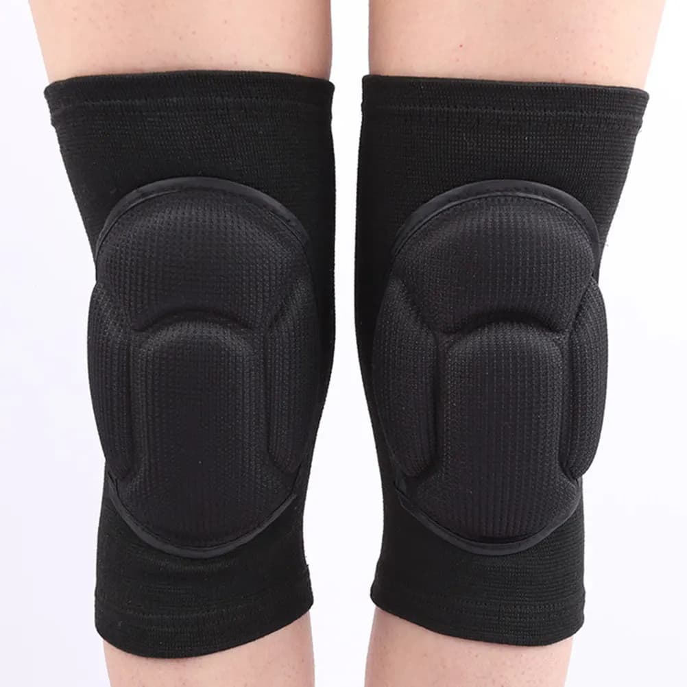 1Pair Sponge Knee Brace Black Football Volleyball Sports Knee Protector Turtle Shell Kneepad for Cycling Running Hiking Outdoor