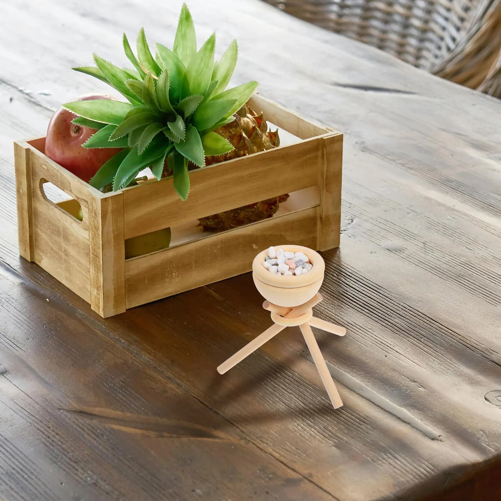 Supporto per Diffusore di Aromi in Legno Fai-da-Te, Porta Diffusore di Oli Essenziali con Ghiaia Profumata, Decorazione per Casa e Camera da Letto