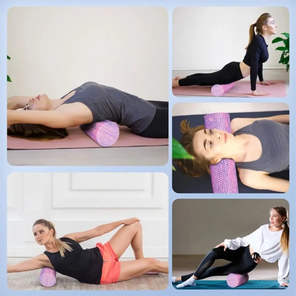 45cm EVA Foam Roller Portable Muscle Relaxation Fitness Roller Deep Tissue Massage Lumbar Support Yoga Massage Roller