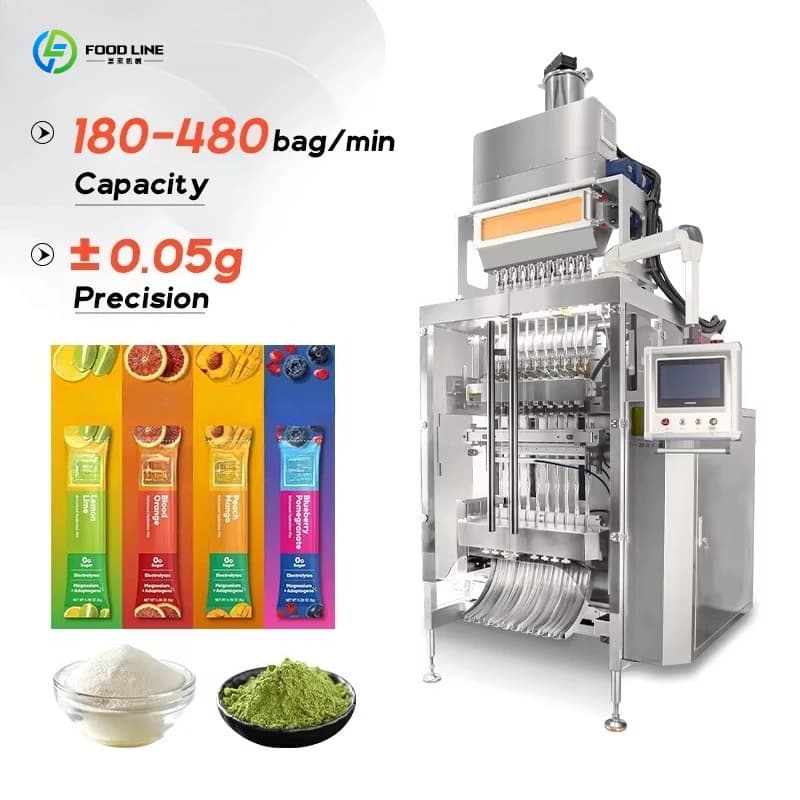 Multi lane Instant Vitamin Drink Powder Packing Machine Whole Production Line Sachet Hydration Powder Filling Packing Machine