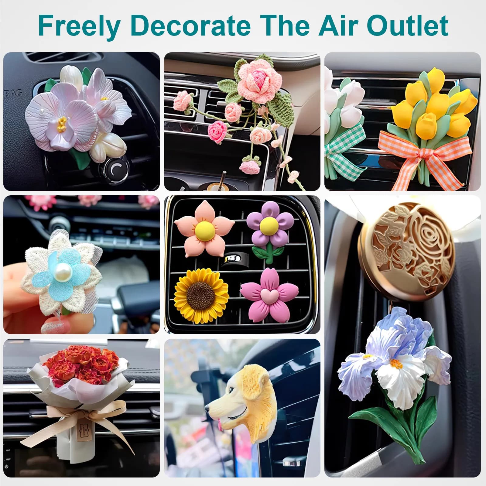 100Pcs Car Vent Clips Heavy Duty Plastic Metal Vent Clips Air Freshener Holder Car Air Outlet Decor Living Room Room