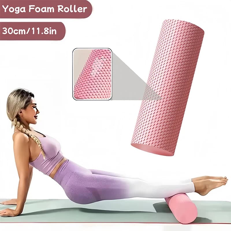 Hexagonal EVA Foam Yoga Roller, 9.5cm × 29.7cm Massager Roller, Ideal for Improved Circulation and Easing Muscle Tension