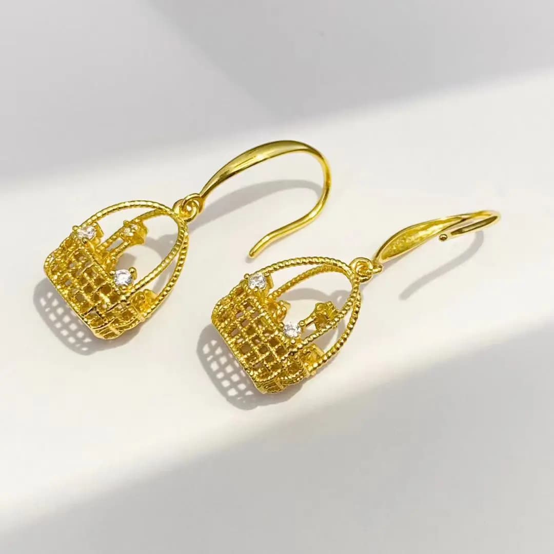 Orecchini in argento sterling S925 all'ingrosso Montaggio Risultati Impostazioni Base Parti di montaggio Accessorio per perle da 3-3,5 mm 5 paia/lotto