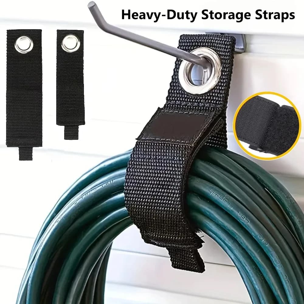 Cinghie di stoccaggio per carichi pesanti Organizzatore di cavi di prolunga in nylon riutilizzabile Fascette per cavi Supporto per accessori per riporre tubi flessibili Organizzazione del garage