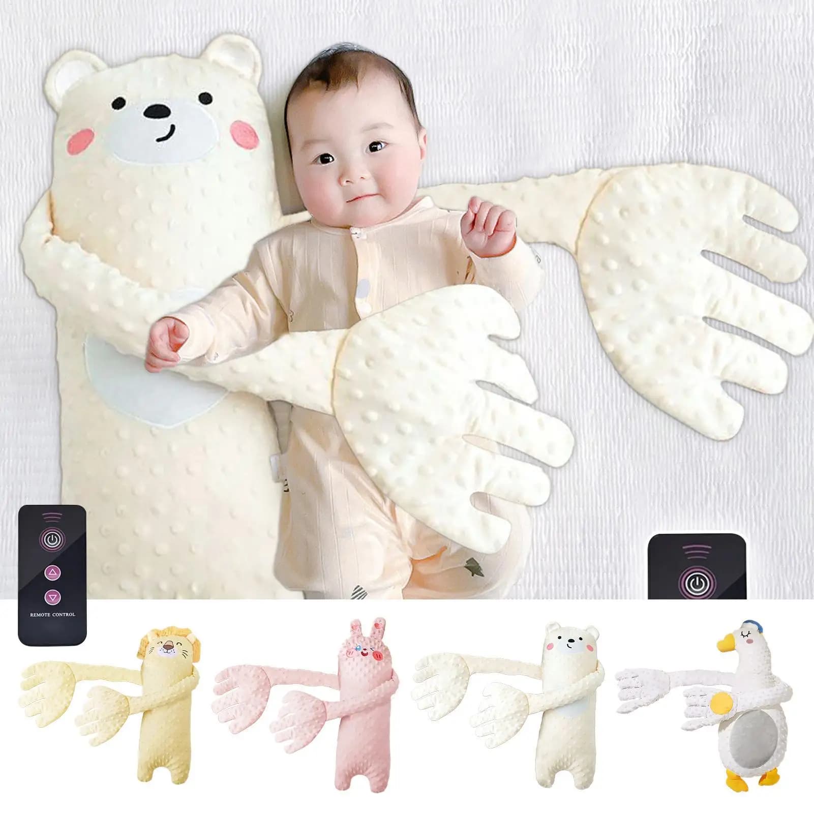 Remote Control Electric Baby Sleep Patting Soother Pillow for Baby Toy Animal Shape Toddler Toys Startle Prevention