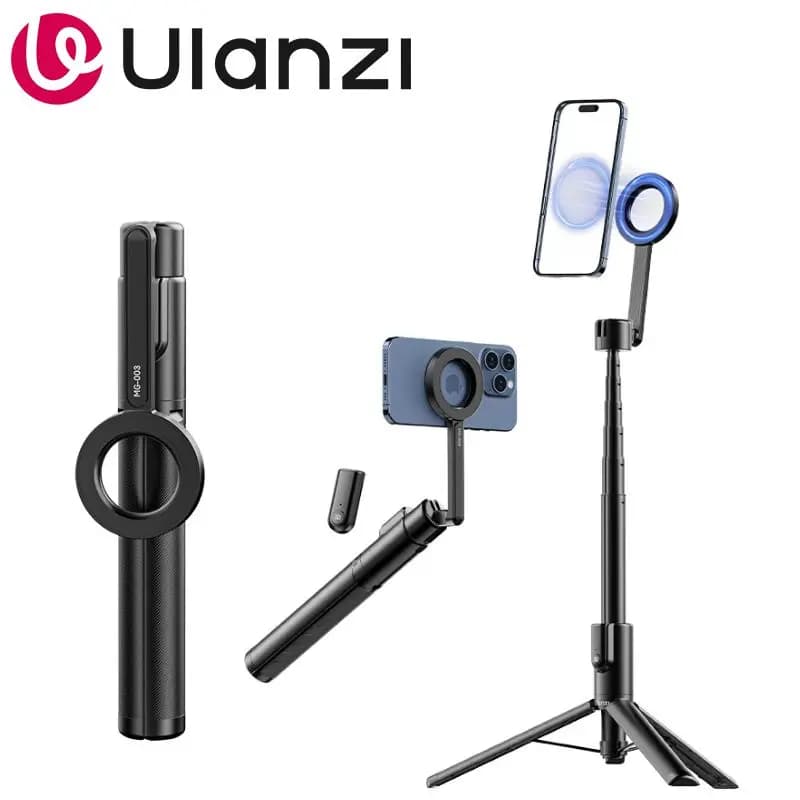 Ulanzi MG-003 Asta Magnetica per Selfie e Treppiede Pro, 1,36m, 7 Sezioni Estensibili, Supporto MagSafe per iPhone, Vlog e Streaming Live