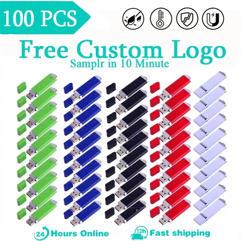 JASTER 100 PZ LOTTO Chiavetta USB 64 GB Logo personalizzato gratuito Memory Stick 32 GB Pen Drive impermeabile 16 GB Regalo creativo Chiavetta USB 8 GB