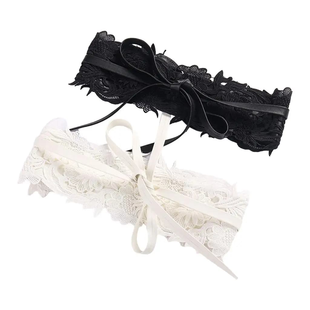 Cintura Larga da Donna con Fiocco in Pizzo, Stile Corsetto, per Abiti da Sposa, Feste e Costumi