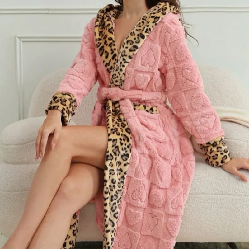 New Collection Spring 2026: Women's Night Watch with Leopard Print, Cardigan with Hood and Spalline, Homewear