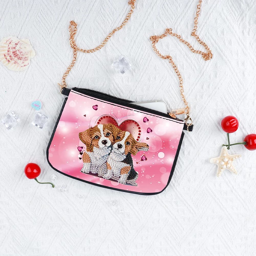 Borsa a Tracolla con Strass a Forma Speciale di Yak delle Highland, Borsa per Trucco Artigianale con Pittura Diamantata per Donne e Ragazze