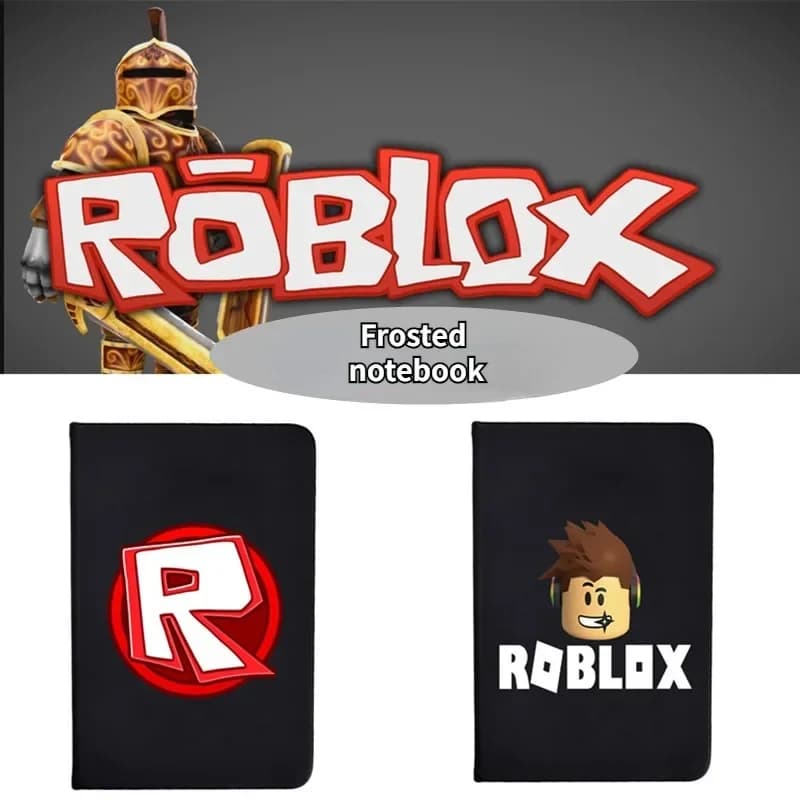 Roblox Taccuino con copertina morbida in stile cartone animato nero – Diario semplice A5 per studenti, ufficio, diario, agenda, regalo di compleanno