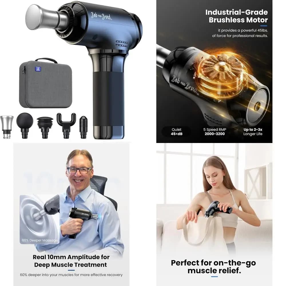 Muscular Massage Gun Metal Background for Professional Athletes and Home Use - Portable Percussion Massage for Relieving Pain