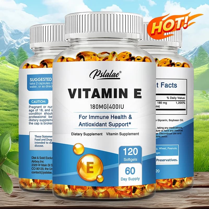 Vitamin E - Helps blood circulation, antioxidant and illuminates skin tone Daily vitamin supplement Beauty Health