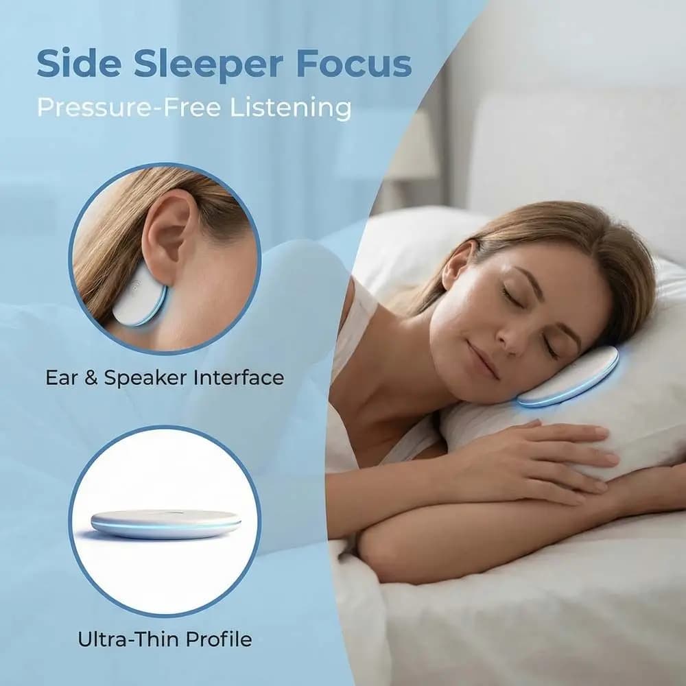 Sleep Aid Under Pillow Bluetooth Speaker Built-in White Noise HiFi Stereo Sound Wireless Sleeping Speaker Ultra-Thin Mini