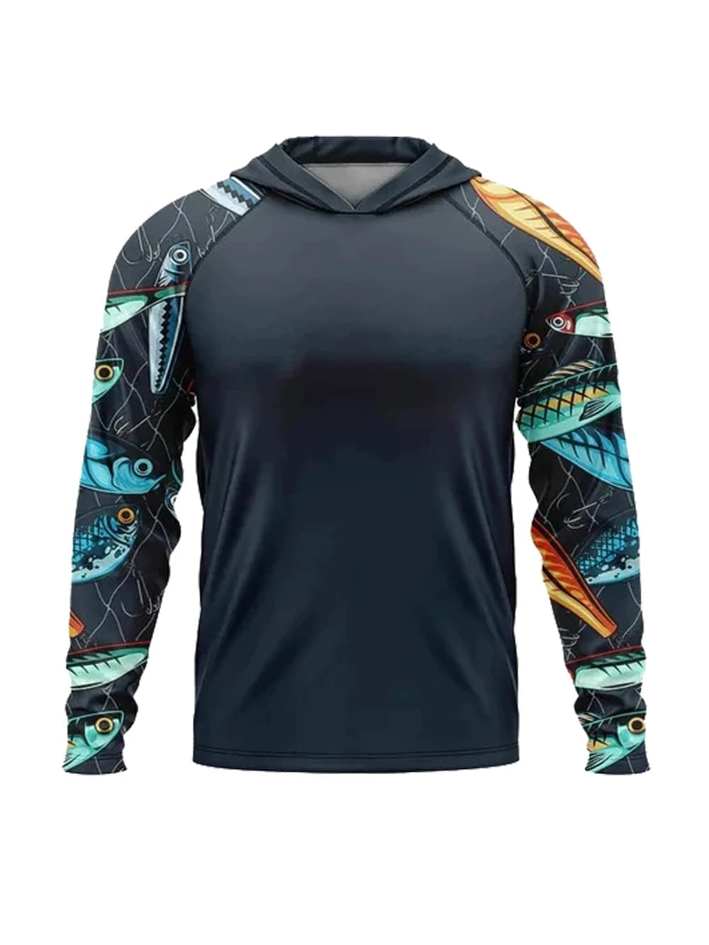 2026Fishing Long Sleeve Polyester Apparel Men's Classic Performance Fishing Hoodie Moisture Wicking Upf 50 Anti-uv