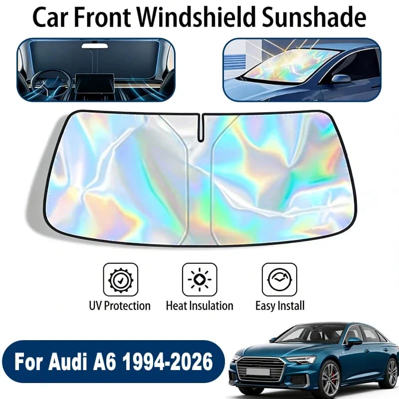 Parasole per Parabrezza Audi A6 1994-2026, Pieghevole, Riflettente UV, Protezione Solare per Finestrino Anteriore, Accessori