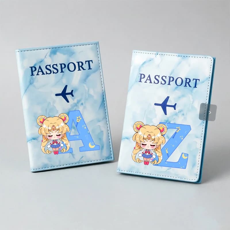 Porta passaporto Sailor Moon, portafoglio da viaggio unisex Kawaii, organizer per documenti, porta documenti impermeabile con cartoni animati anime, nuovo porta passaporto
