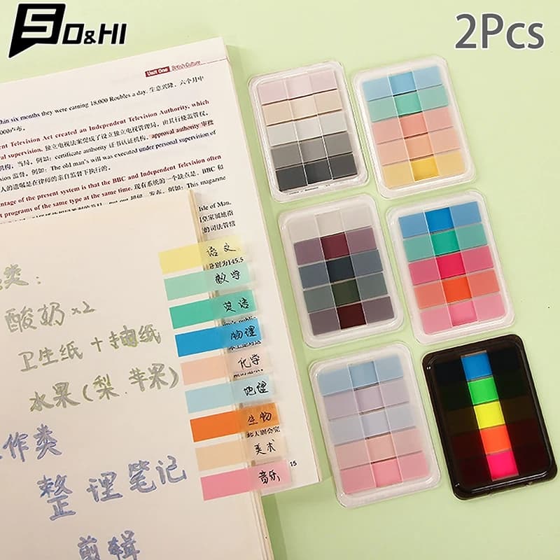 2 scatole da 200 pezzi adesivi Schede adesive rimovibili Segnapagina Schede adesive Pagina scrivibile Note adesive Colore trasparente