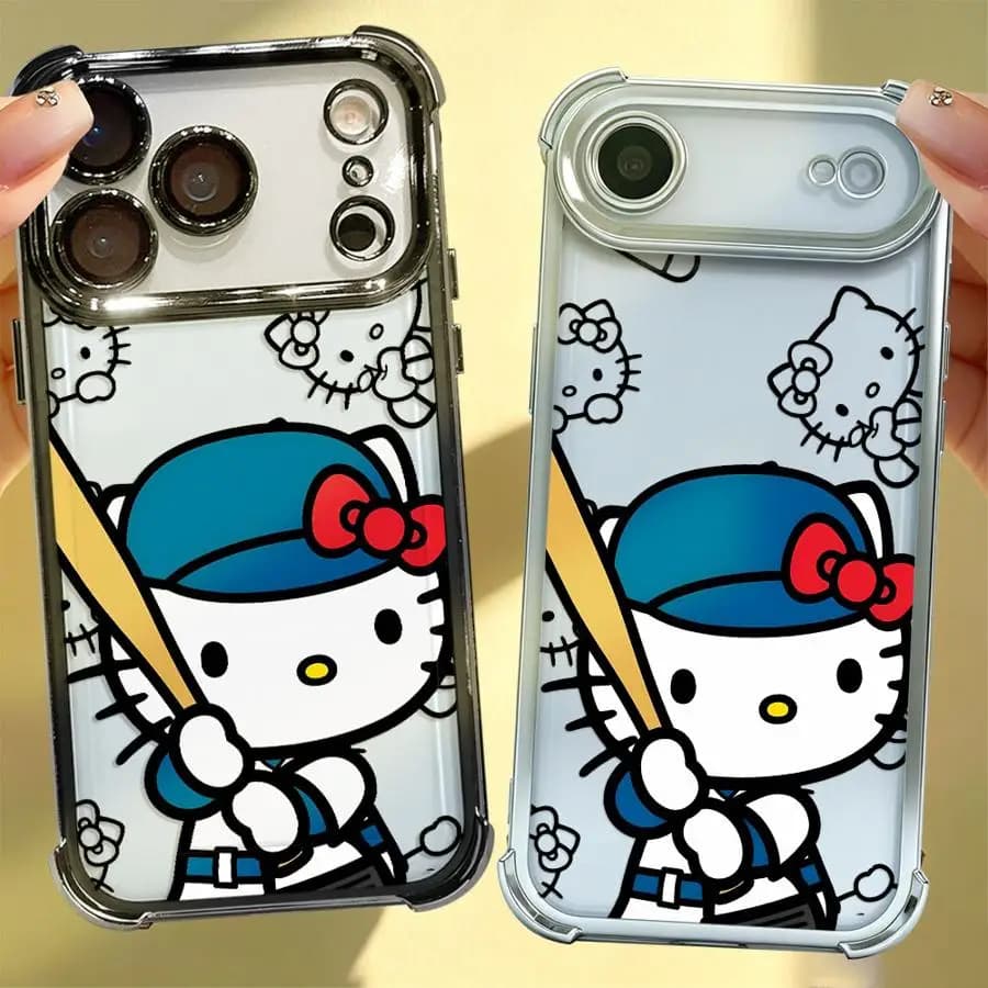 Hello K-Kitty Sanrio Cute Case for iPhone 17 Pro Max Air 16e 14 Pro 15 12 13 11 16 Plus Soft Phone Cover