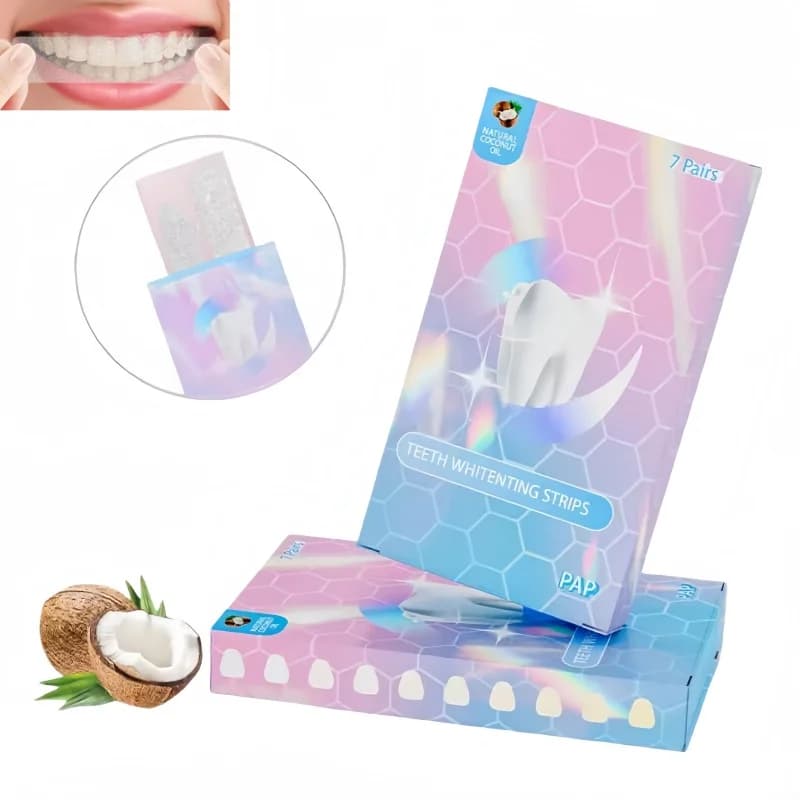 7 pairs of whitening stripes for teeth whitening patches for teeth fresh breath fresh dental strips to the taste of coconut oral hygiene set