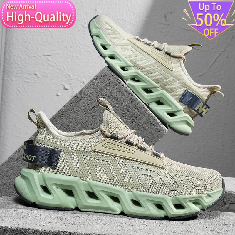 2026 New Spring Low Cut Mens Sports Shoes Shock-absorbing Lightweight Comfortable Running Shoes Commuting Trend Walking Shoes
