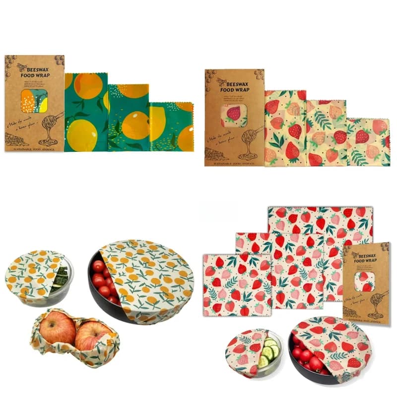 Involucro di stoccaggio riutilizzabile Carta da imballaggio alimentare sostenibile per frutta, verdura, formaggio, carta da imballaggio alimentare in cera d'api senza BPA e plastica